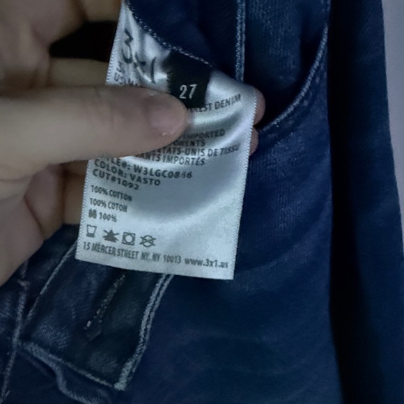 3x1 Higher Ground Gusset in Vasto Cropped Raw Hem Button Fly Flare Jeans - Picture 9 of 9